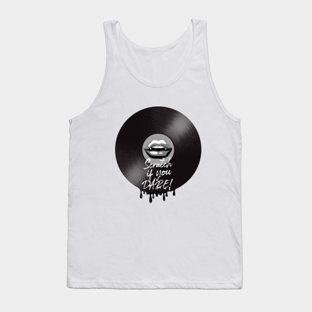 Scratch if you dare black and white Tank Top by Dashu